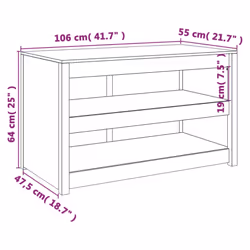 vidaXL Outdoor Kitchen Cabinet Garden Storage Cupboard Sideboard Patio Cabinet - natural douglas, 106x55x64 cm/2 shelves