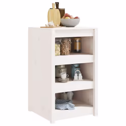 vidaXL Outdoor Kitchen Cabinet Garden Storage Cupboard Sideboard Patio Cabinet - white pine, 55x55x92 cm/3 shelves