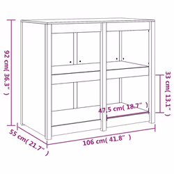 vidaXL Outdoor Kitchen Cabinet Garden Storage Cupboard Sideboard Patio Cabinet - natural pine, 106x55x92 cm/4 shelves - Additional view 8