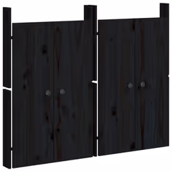 vidaXL Outdoor Kitchen Doors Cabinet Door Picnic BBQ Door Solid Wood Pine - black pine, 2 pcs