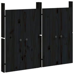 vidaXL Outdoor Kitchen Doors Cabinet Door Picnic BBQ Door Solid Wood Pine - black pine, 2 pcs