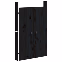 vidaXL Outdoor Kitchen Doors Cabinet Door Picnic BBQ Door Solid Wood Pine - black pine, 2 pcs