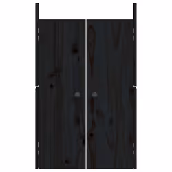 vidaXL Outdoor Kitchen Doors Cabinet Door Picnic BBQ Door Solid Wood Pine - black pine, 2 pcs - Additional view 4