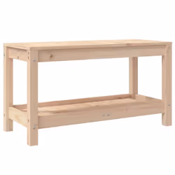 vidaXL Garden Bench Park Deck Wooden Bench Outdoor Bench Seat Solid Wood Pine - natural pine, 82.5 x 35 x 45 cm