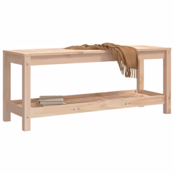 vidaXL Garden Bench Park Deck Wooden Bench Outdoor Bench Seat Solid Wood Pine - natural pine, 108 x 35 x 45 cm - Additional view 2