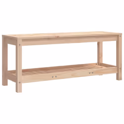 vidaXL Garden Bench Park Deck Wooden Bench Outdoor Bench Seat Solid Wood Pine - natural pine, 108 x 35 x 45 cm - Additional view 4