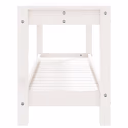 vidaXL Garden Bench Park Deck Wooden Bench Outdoor Bench Seat Solid Wood Pine - white pine, 108 x 35 x 45 cm - Additional view 5