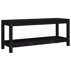 vidaXL Garden Bench Park Deck Wooden Bench Outdoor Bench Seat Solid Wood Pine - black pine, 108 x 35 x 45 cm - Additional view 4