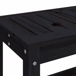 vidaXL Garden Bench Park Deck Wooden Bench Outdoor Bench Seat Solid Wood Pine - black pine, 108 x 35 x 45 cm - Additional view 6