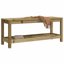 vidaXL Garden Bench Park Deck Wooden Bench Outdoor Bench Seat Solid Wood Pine - natural impregnated, 108 x 35 x 45 cm