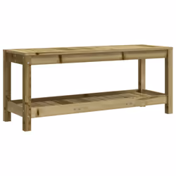 vidaXL Garden Bench Park Deck Wooden Bench Outdoor Bench Seat Solid Wood Pine - natural impregnated, 108 x 35 x 45 cm - Additional view 4