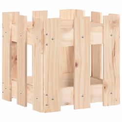 vidaXL Garden Raised Bed with Fence Design Outdoor Planter Solid Wood Pine - natural pine, 30 x 30 x 30 cm