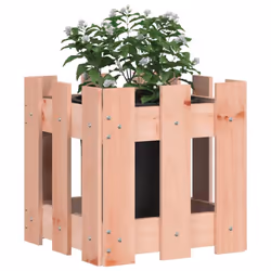 vidaXL Garden Raised Bed with Fence Design Outdoor Planter Solid Wood Pine - natural douglas, 30 x 30 x 30 cm - Additional view 2