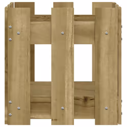 vidaXL Garden Raised Bed with Fence Design Outdoor Planter Solid Wood Pine - natural impregnated, 30 x 30 x 30 cm - Additional view 4