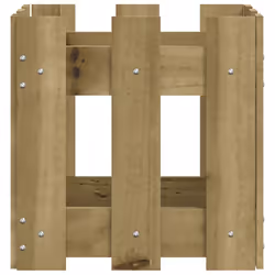 vidaXL Garden Raised Bed with Fence Design Outdoor Planter Solid Wood Pine - natural impregnated, 30 x 30 x 30 cm - Additional view 5