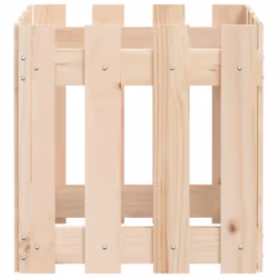 vidaXL Garden Raised Bed with Fence Design Outdoor Planter Solid Wood Pine - natural pine, 40 x 40 x 40 cm - Additional view 5