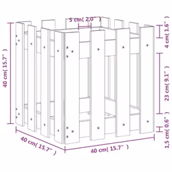 vidaXL Garden Raised Bed with Fence Design Outdoor Planter Solid Wood Pine - black pine, 40 x 40 x 40 cm - Additional view 8