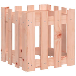 vidaXL Garden Raised Bed with Fence Design Outdoor Planter Solid Wood Pine - natural douglas, 40 x 40 x 40 cm