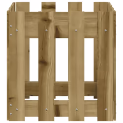 vidaXL Garden Raised Bed with Fence Design Outdoor Planter Solid Wood Pine - natural impregnated, 40 x 40 x 40 cm - Additional view 4