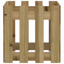 vidaXL Garden Raised Bed with Fence Design Outdoor Planter Solid Wood Pine - natural impregnated, 40 x 40 x 40 cm - Additional view 5