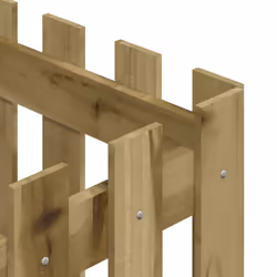 vidaXL Garden Raised Bed with Fence Design Outdoor Planter Solid Wood Pine - natural impregnated, 40 x 40 x 40 cm - Additional view 6