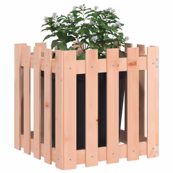 vidaXL Garden Raised Bed with Fence Design Outdoor Planter Solid Wood Pine - natural douglas, 50 x 50 x 50 cm - Additional view 2