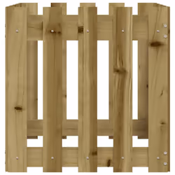 vidaXL Garden Raised Bed with Fence Design Outdoor Planter Solid Wood Pine - natural impregnated, 50 x 50 x 50 cm - Additional view 4