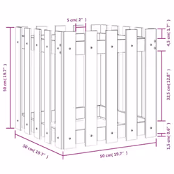 vidaXL Garden Raised Bed with Fence Design Outdoor Planter Solid Wood Pine - natural impregnated, 50 x 50 x 50 cm - Additional view 8