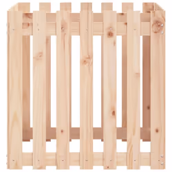 vidaXL Garden Raised Bed with Fence Design Outdoor Planter Solid Wood Pine - natural pine, 70 x 70 x 70 cm - Additional view 4