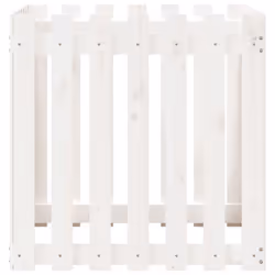 vidaXL Garden Raised Bed with Fence Design Outdoor Planter Solid Wood Pine - white pine, 70 x 70 x 70 cm - Additional view 4