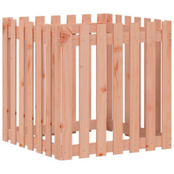 vidaXL Garden Raised Bed with Fence Design Outdoor Planter Solid Wood Pine - natural douglas, 70 x 70 x 70 cm