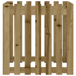 vidaXL Garden Raised Bed with Fence Design Outdoor Planter Solid Wood Pine - natural impregnated, 70 x 70 x 70 cm - Additional view 4
