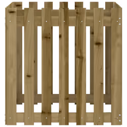 vidaXL Garden Raised Bed with Fence Design Outdoor Planter Solid Wood Pine - natural impregnated, 70 x 70 x 70 cm - Additional view 5