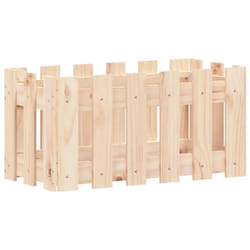 vidaXL Garden Raised Bed with Fence Design Outdoor Planter Solid Wood Pine - natural pine, 60 x 30 x 30 cm
