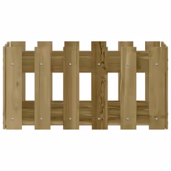 vidaXL Garden Raised Bed with Fence Design Outdoor Planter Solid Wood Pine - natural impregnated, 60 x 30 x 30 cm - Additional view 4