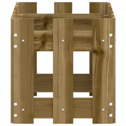 vidaXL Garden Raised Bed with Fence Design Outdoor Planter Solid Wood Pine - natural impregnated, 60 x 30 x 30 cm - Additional view 5