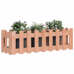 vidaXL Garden Raised Bed with Fence Design Outdoor Planter Solid Wood Pine - natural douglas, 100 x 30 x 30 cm - Additional view 2