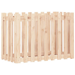 vidaXL Garden Raised Bed with Fence Design Outdoor Planter Solid Wood Pine - natural pine, 100 x 50 x 70 cm