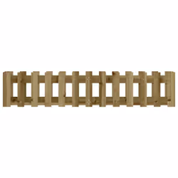 vidaXL Garden Raised Bed with Fence Design Outdoor Planter Solid Wood Pine - natural impregnated, 150 x 30 x 30 cm - Additional view 4