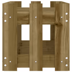 vidaXL Garden Raised Bed with Fence Design Outdoor Planter Solid Wood Pine - natural impregnated, 150 x 30 x 30 cm - Additional view 5