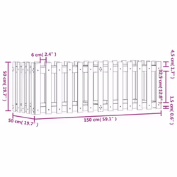 vidaXL Garden Raised Bed with Fence Design Outdoor Planter Solid Wood Pine - natural pine, 150 x 50 x 50 cm - Additional view 8