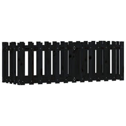 vidaXL Garden Raised Bed with Fence Design Outdoor Planter Solid Wood Pine - black pine, 150 x 50 x 50 cm