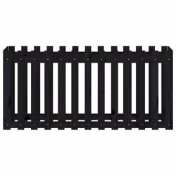 vidaXL Garden Raised Bed with Fence Design Outdoor Planter Solid Wood Pine - black pine, 150 x 50 x 70 cm - Additional view 4