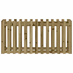 vidaXL Garden Raised Bed with Fence Design Outdoor Planter Solid Wood Pine - natural impregnated, 150 x 50 x 70 cm - Additional view 4