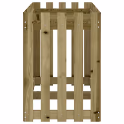 vidaXL Garden Raised Bed with Fence Design Outdoor Planter Solid Wood Pine - natural impregnated, 150 x 50 x 70 cm - Additional view 5
