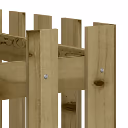 vidaXL Garden Raised Bed with Fence Design Outdoor Planter Solid Wood Pine - natural impregnated, 150 x 50 x 70 cm - Additional view 6