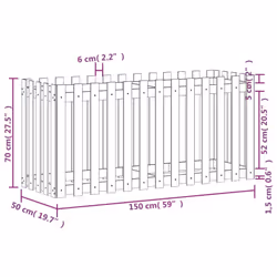 vidaXL Garden Raised Bed with Fence Design Outdoor Planter Solid Wood Pine - natural impregnated, 150 x 50 x 70 cm - Additional view 8