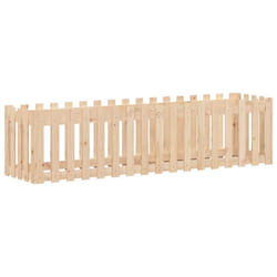 vidaXL Garden Raised Bed with Fence Design Outdoor Planter Solid Wood Pine - natural pine, 200 x 50 x 50 cm