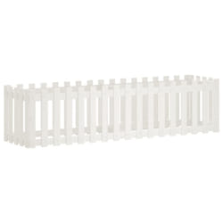 vidaXL Garden Raised Bed with Fence Design Outdoor Planter Solid Wood Pine - white pine, 200 x 50 x 50 cm