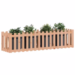 vidaXL Garden Raised Bed with Fence Design Outdoor Planter Solid Wood Pine - natural douglas, 200 x 50 x 50 cm - Additional view 2